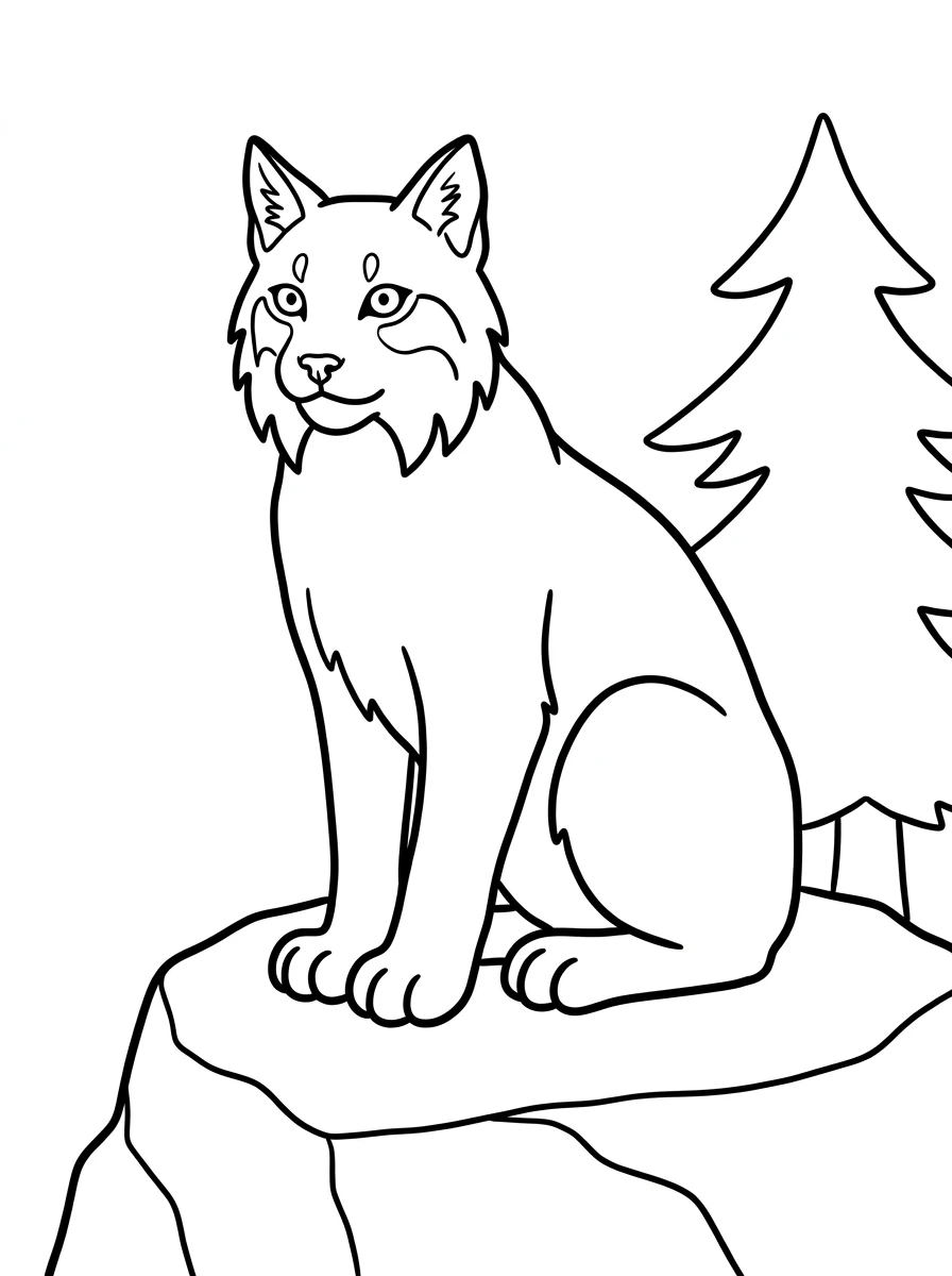 Luchs auf einem Felsen