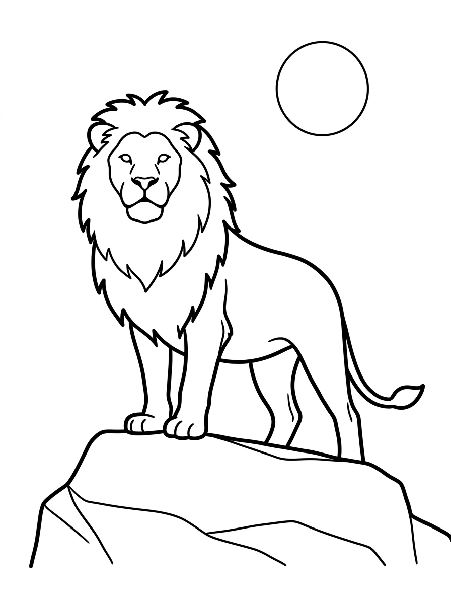 Stolzer Löwe auf dem Felsen
