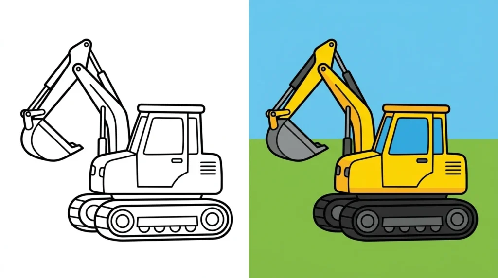 bagger ausmalbild Ausmalbild