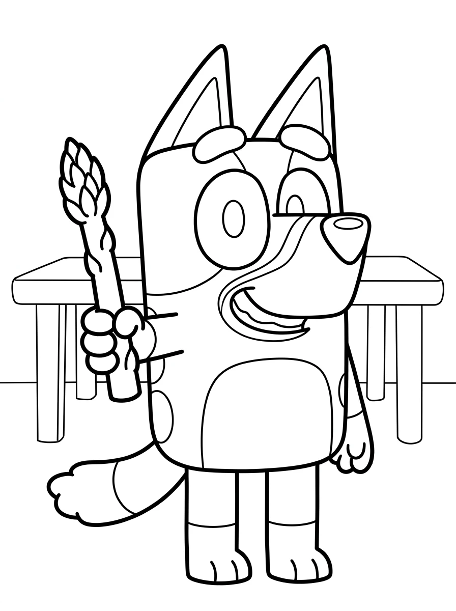 Bluey mit magischem Spargel