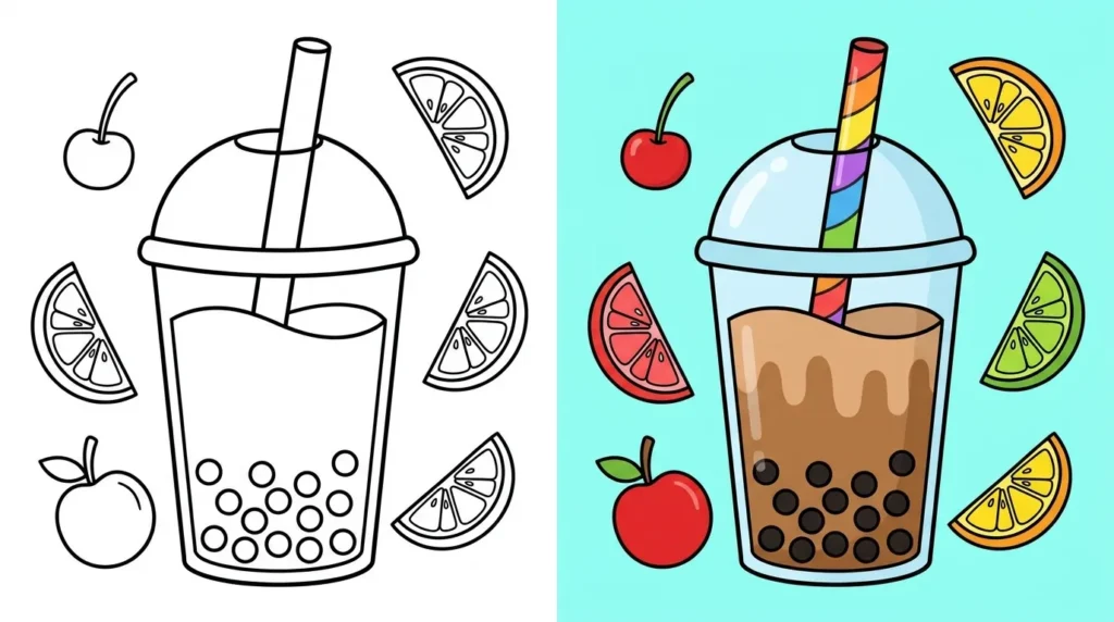 bubble tea ausmalbilder Ausmalbild