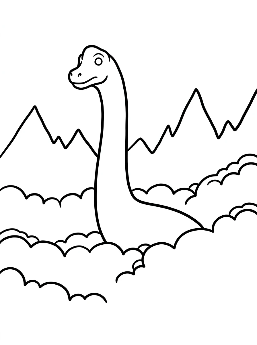 Brachiosaurus über den Wolken