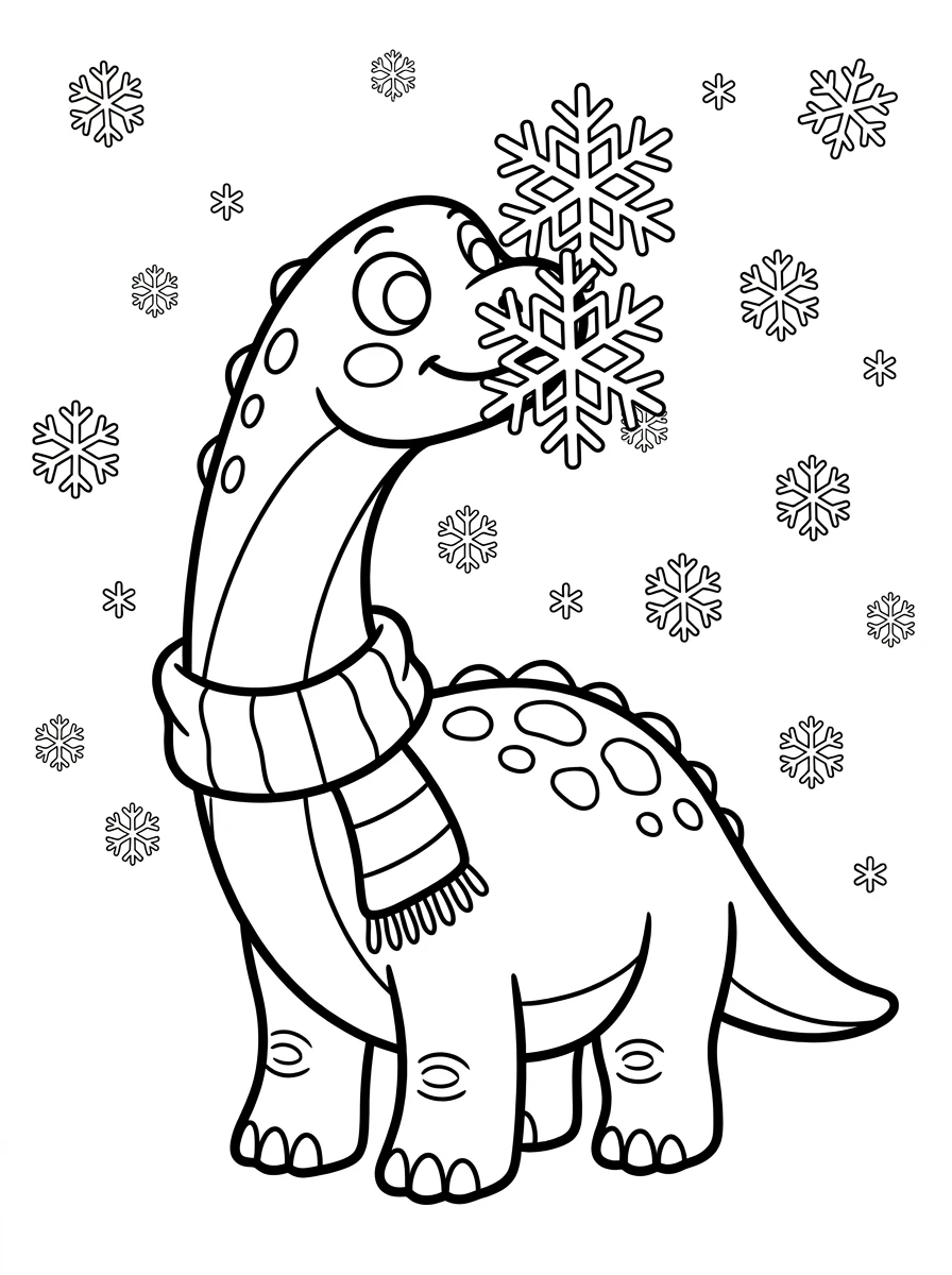 Dino mit warmem Winterschal