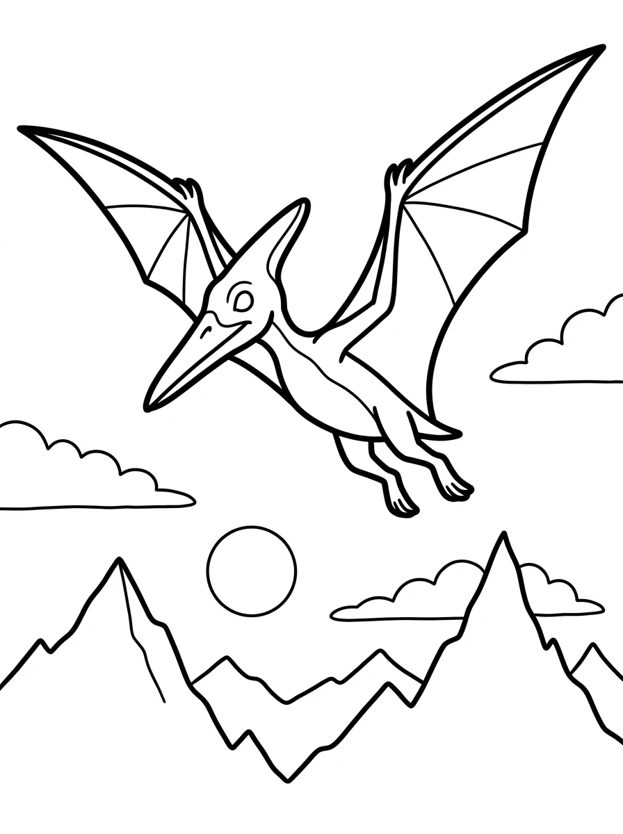 Flugsaurier über den Bergen
