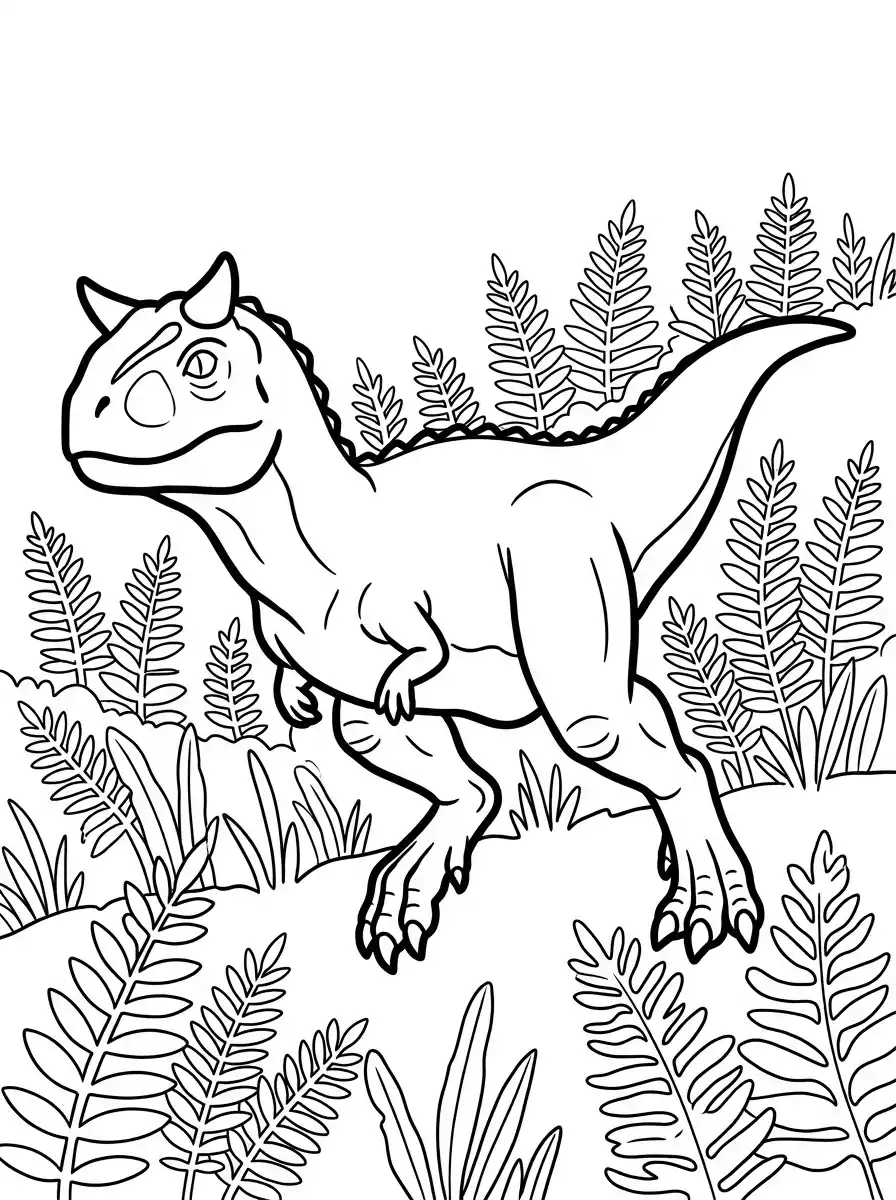 Rennender Dino auf der Farnwiese