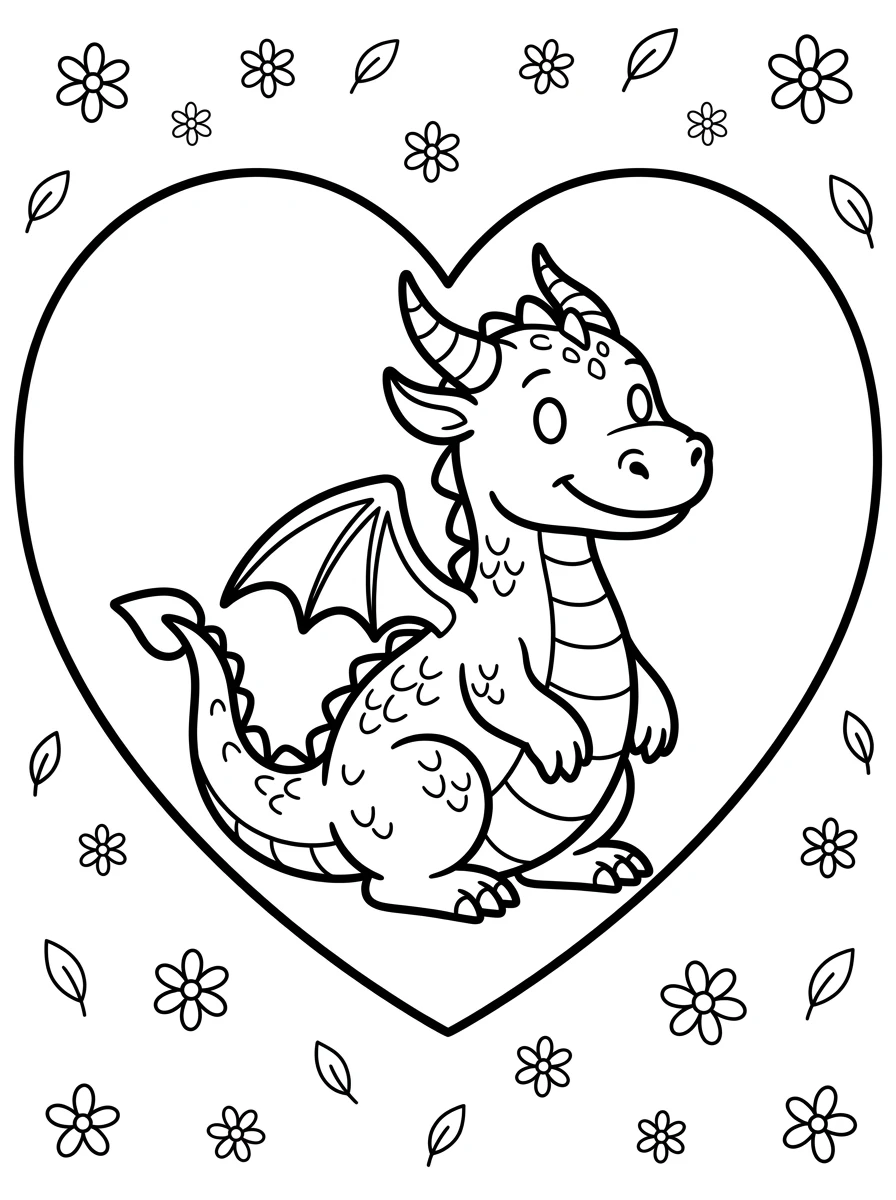 Drache im großen Herz