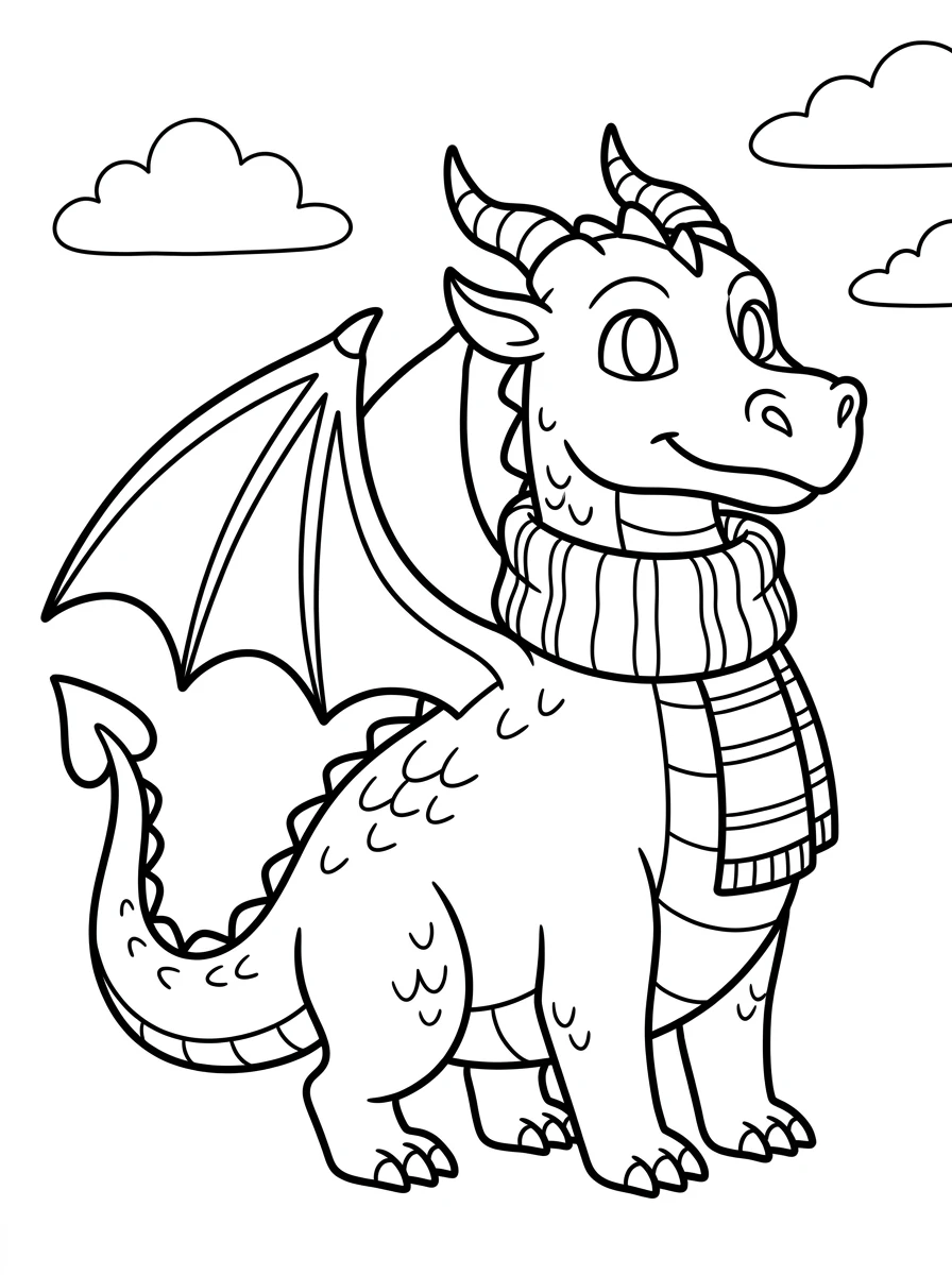 Drache mit gemütlichem Schal