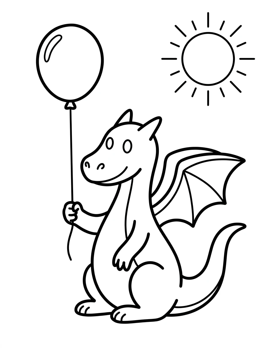 Drache mit Luftballon