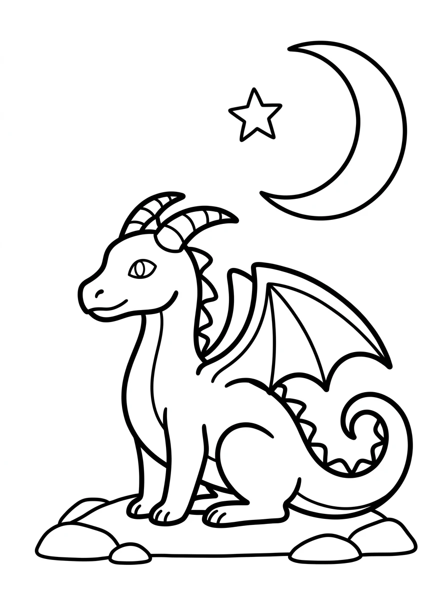 Drache unter dem Sichelmond
