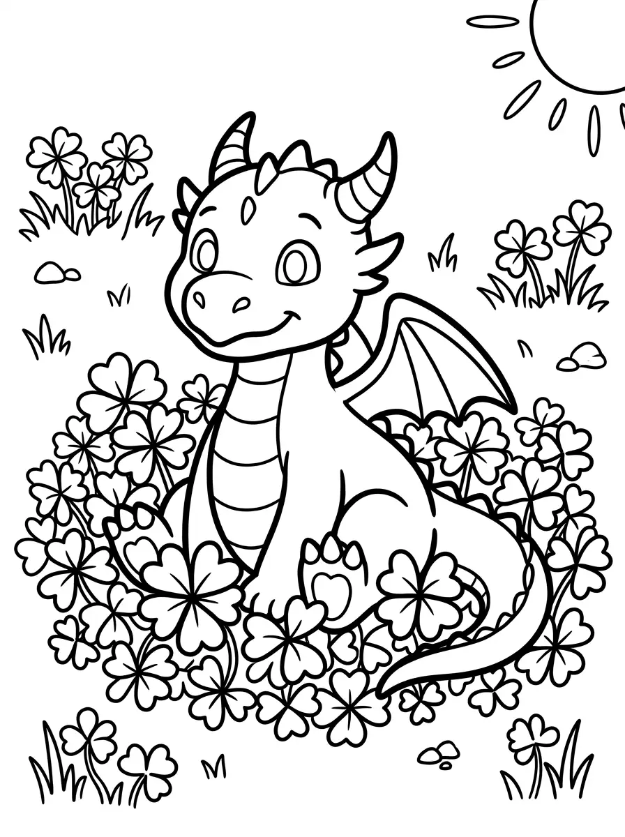 Kleiner Drache im Kleeblattfeld