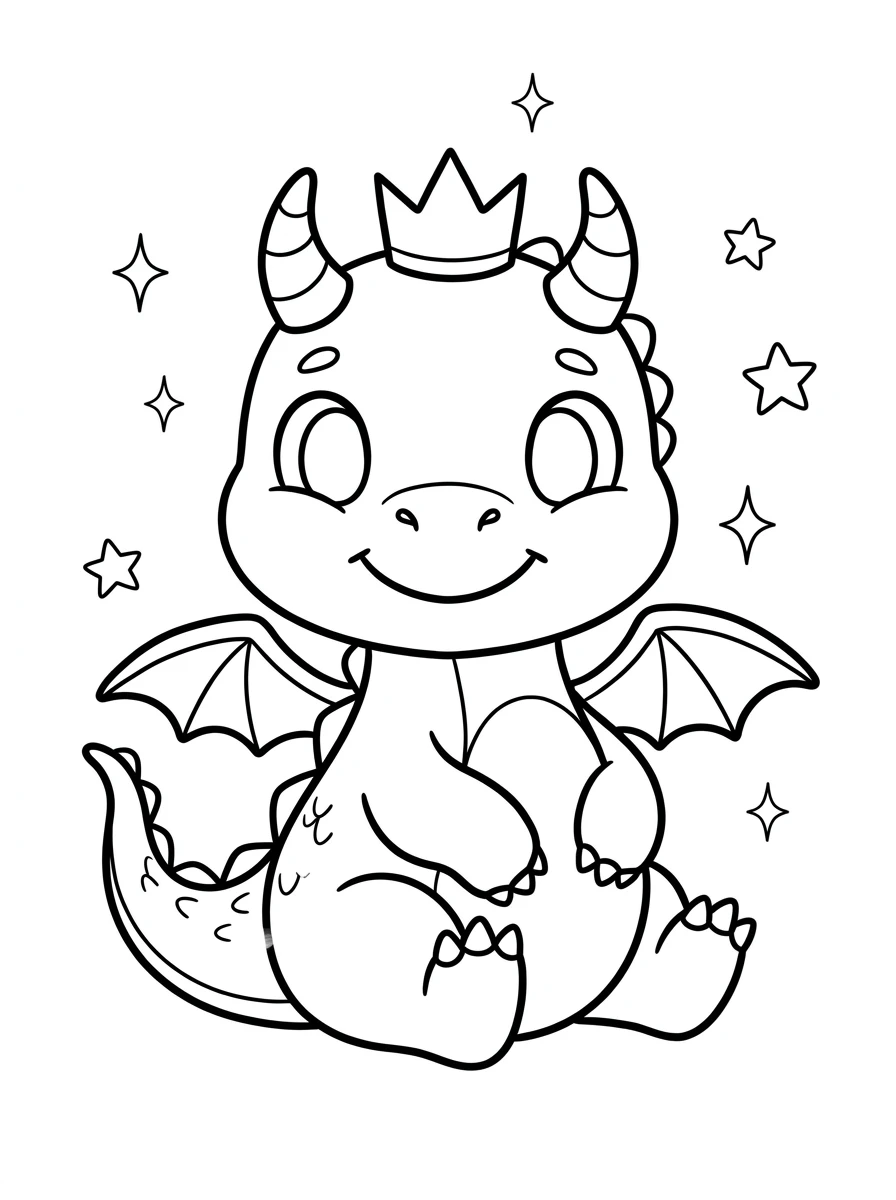 Kleiner Drache mit Krone