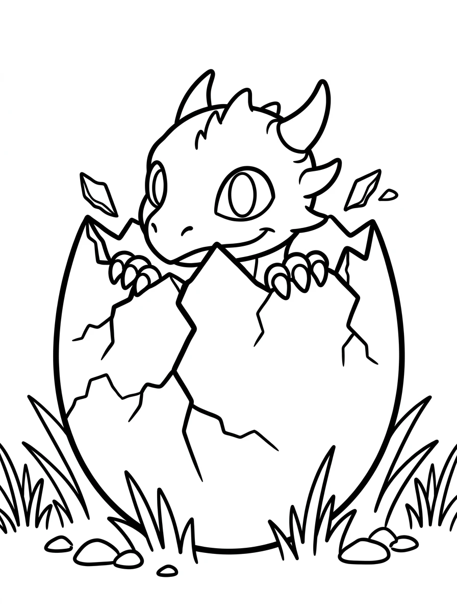 Schlüpfender Drache Ausmalbild