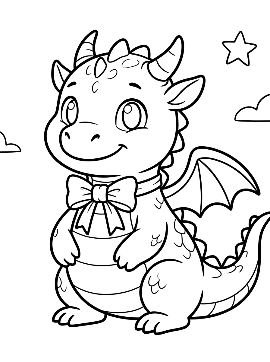 Süßer Drache mit Fliege