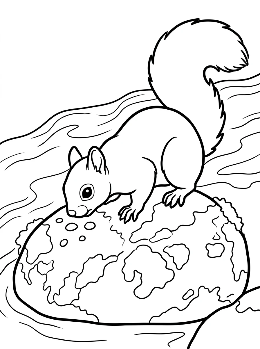 Eichhörnchen trinkt Wassertropfen