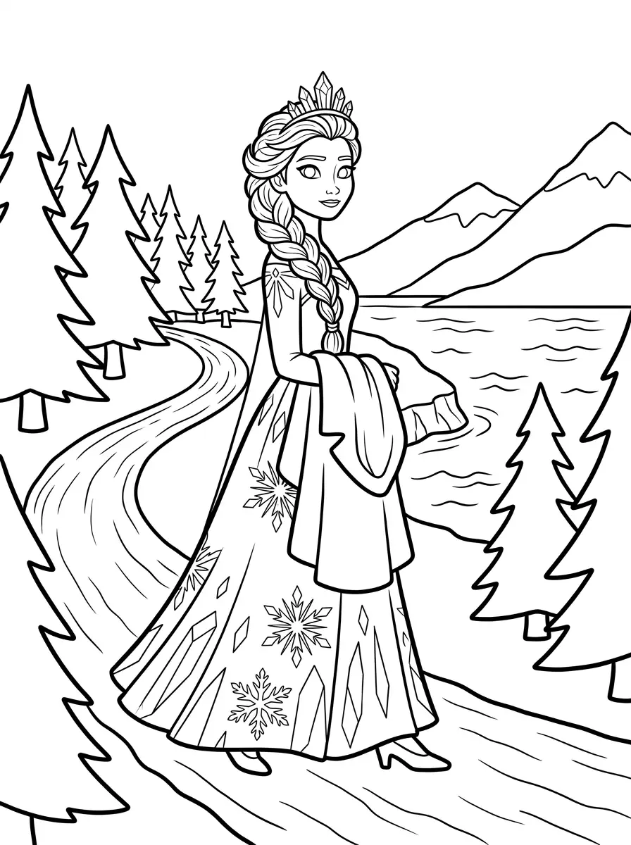 Elsa Ausmalbilder am Fjord
