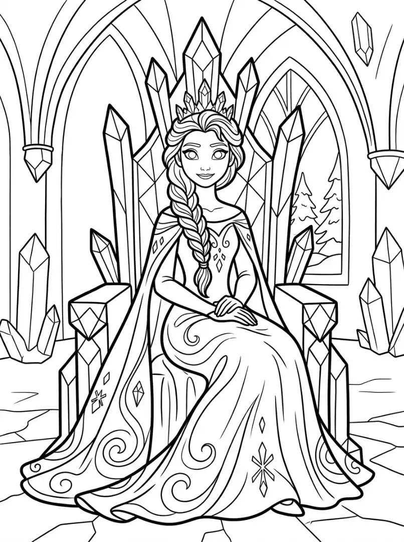 Elsa auf dem Eisthron