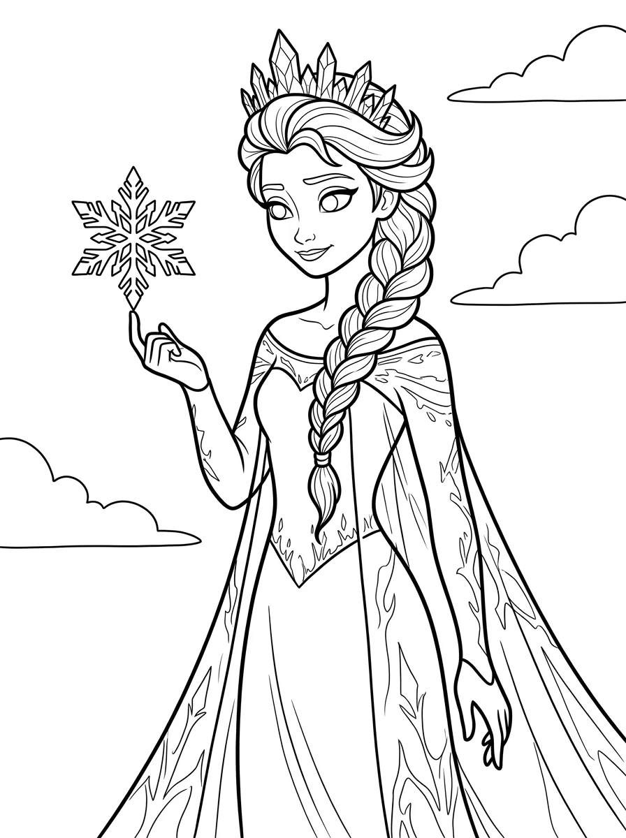 Elsa fängt eine Schneeflocke