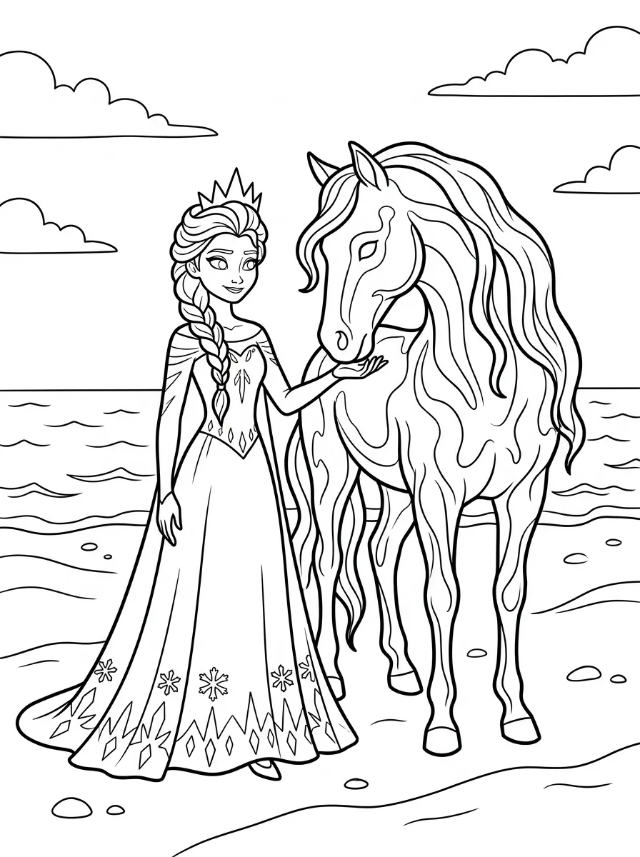 Elsa mit Nokk am Strand