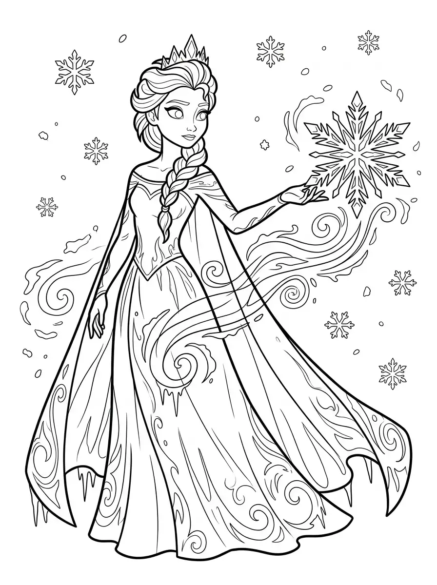 Elsa Ausmalbilder mit Eismagie