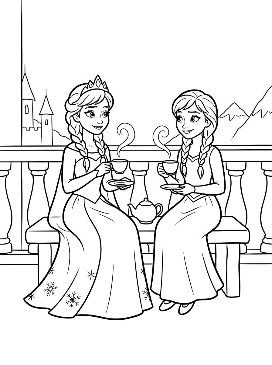 Elsa Ausmalbilder mit Anna