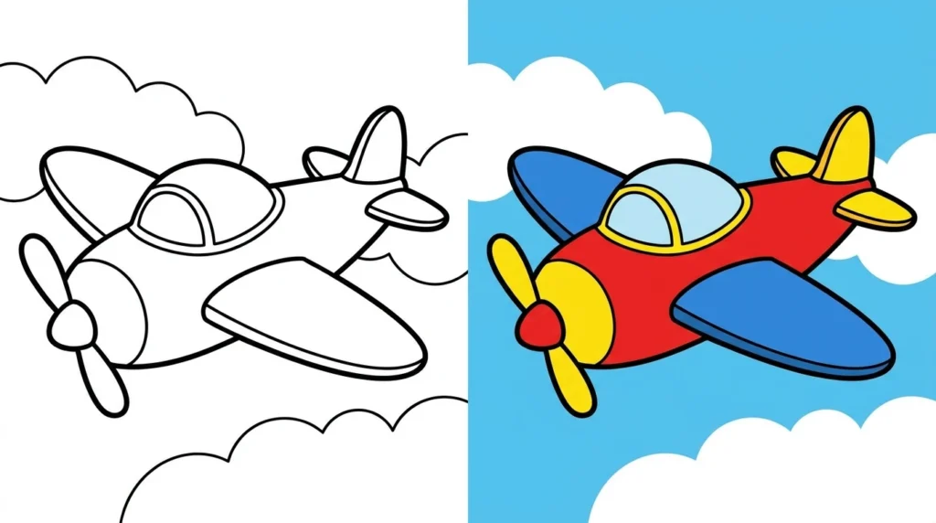 flugzeug ausmalbild Ausmalbild