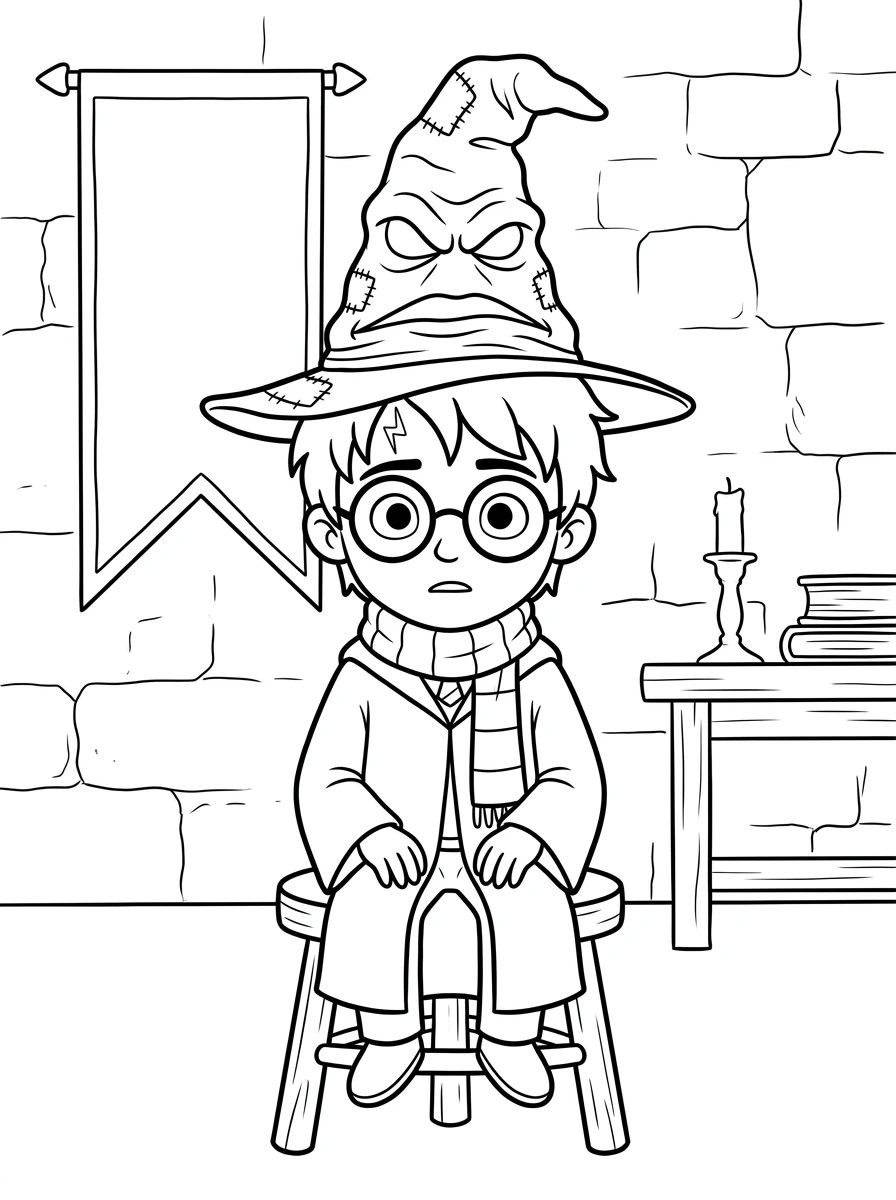 Harry Potter mit sprechendem Hut
