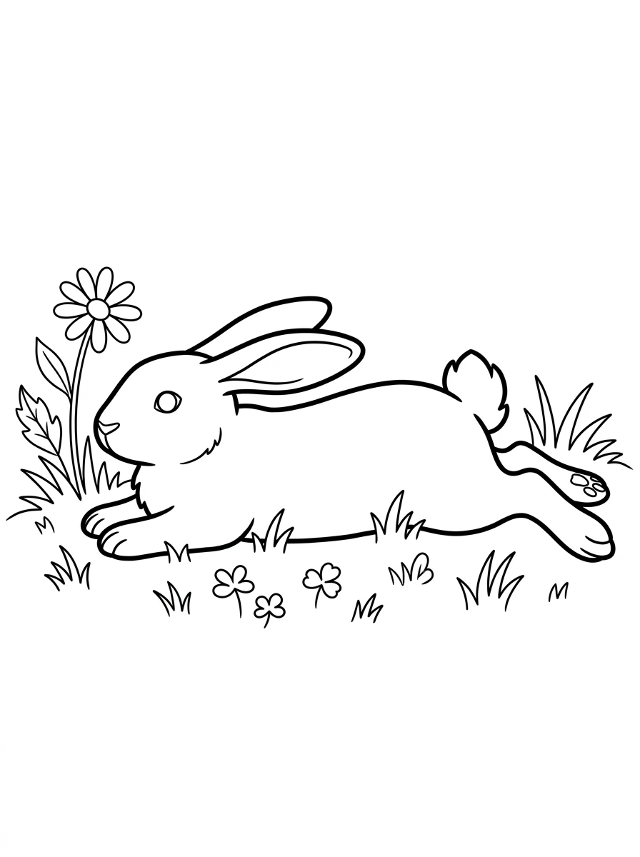 Entspannter Hase im Gras