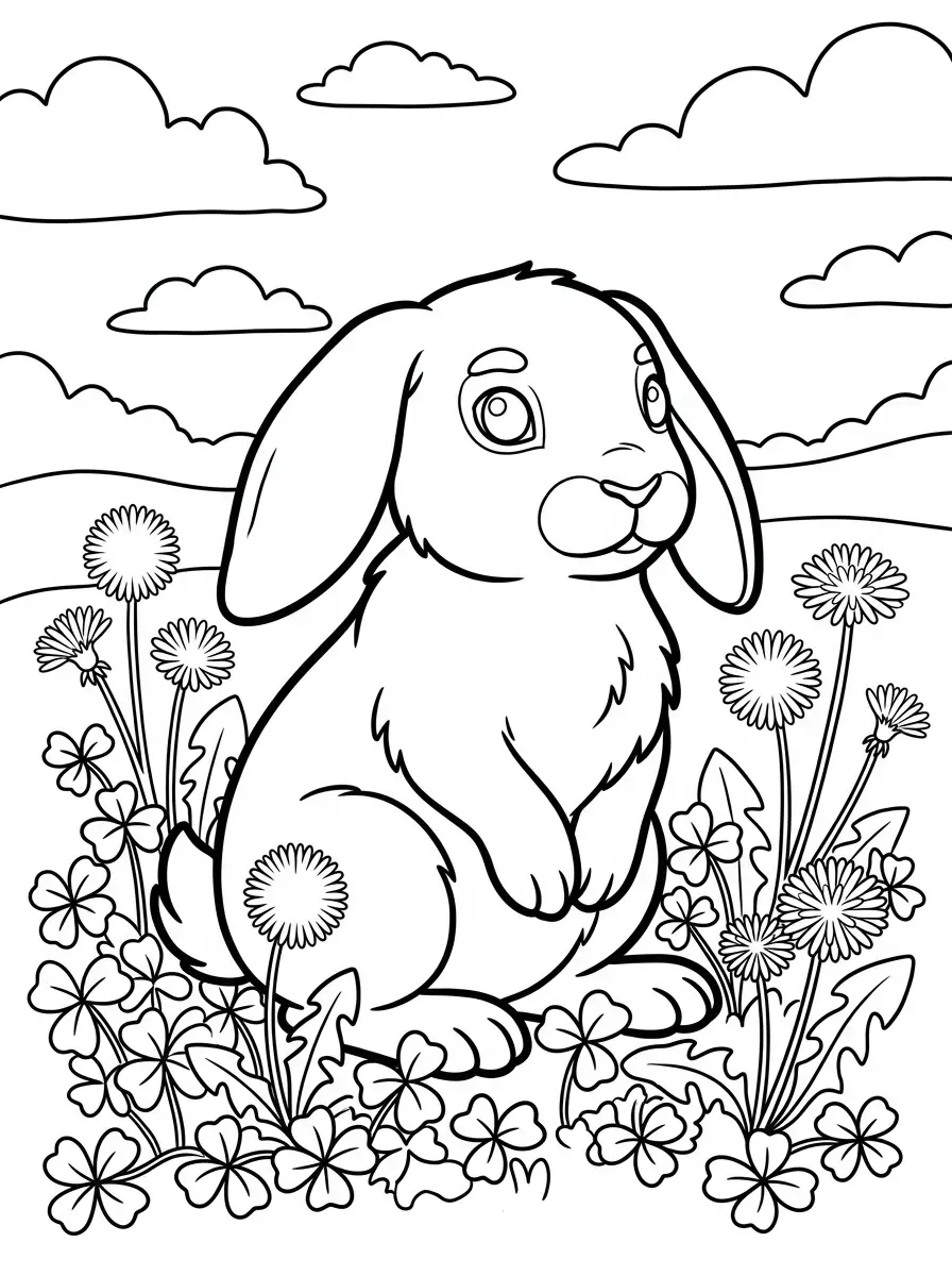 Hase auf der Blumenwiese
