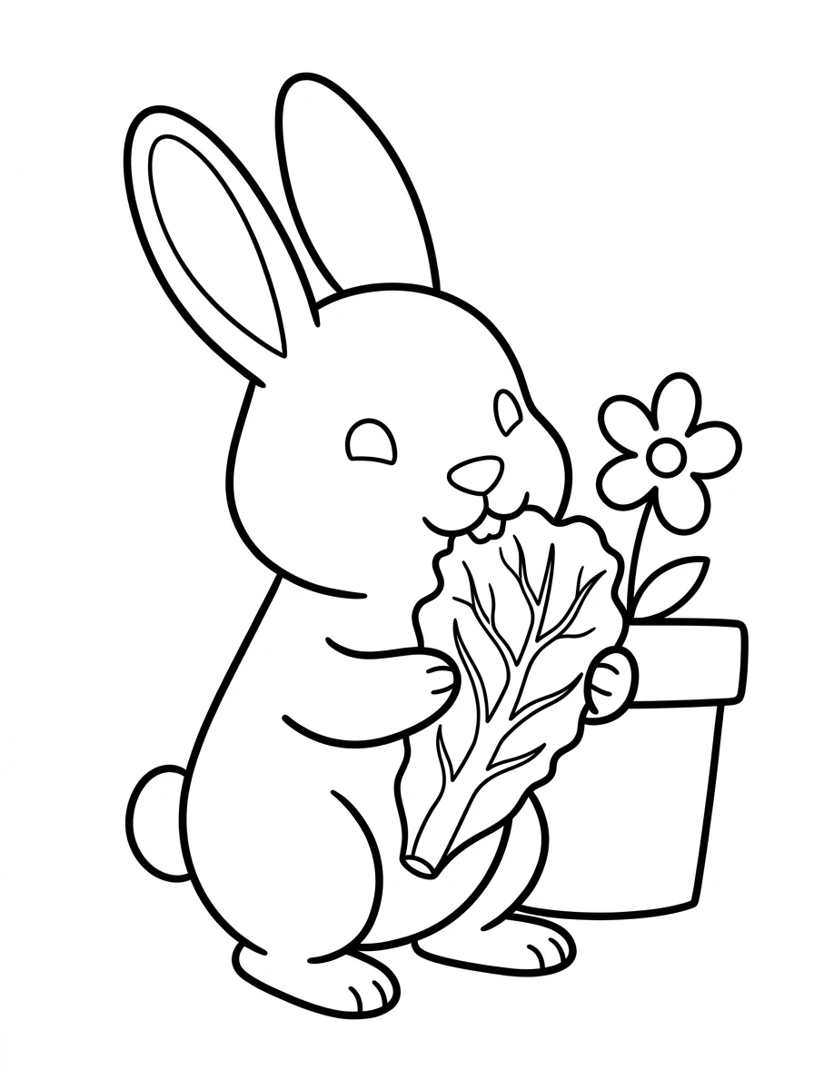 Hase knabbert an Salatblatt