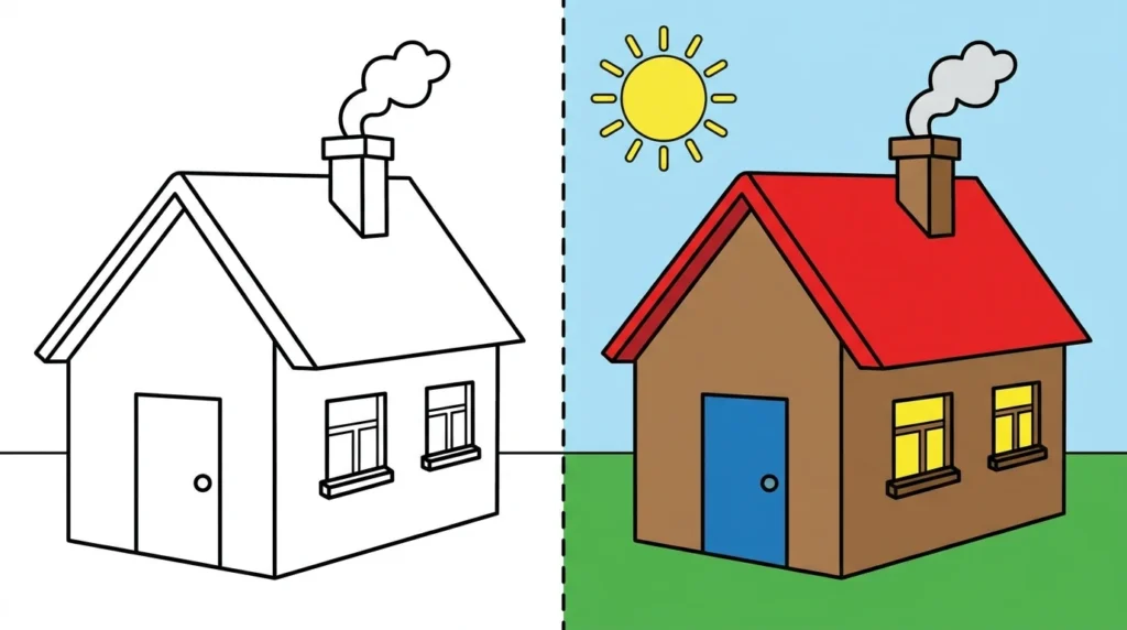 haus ausmalbild Ausmalbild