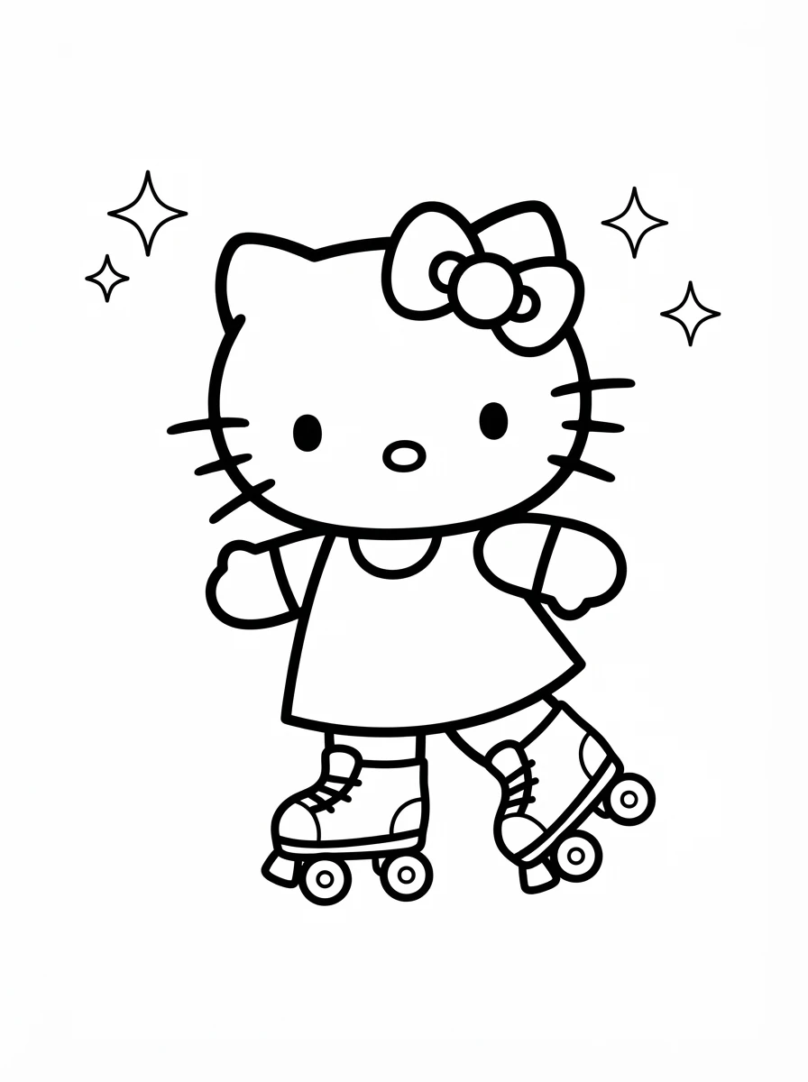 Hello Kitty auf Rollschuhen