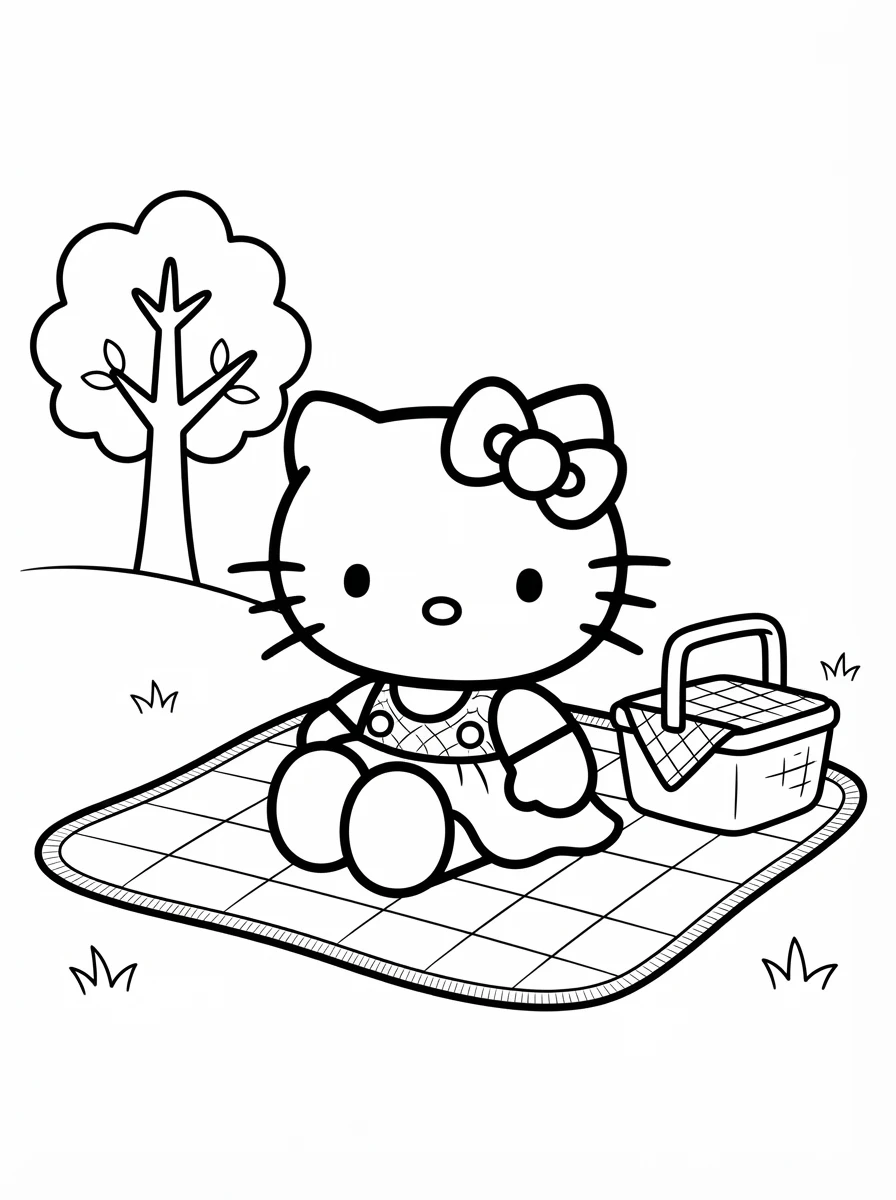 Hello Kitty beim Picknick