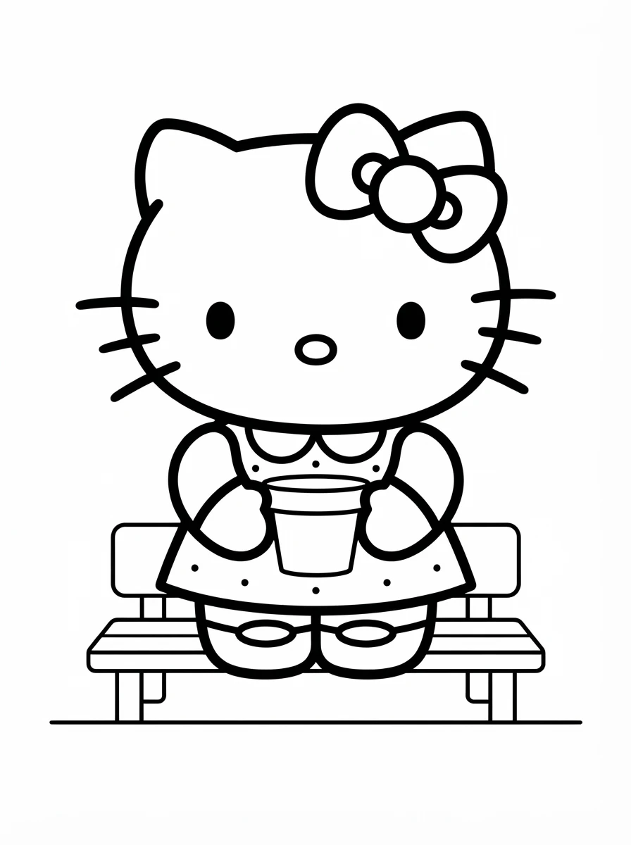 Hello Kitty mit Blumentopf