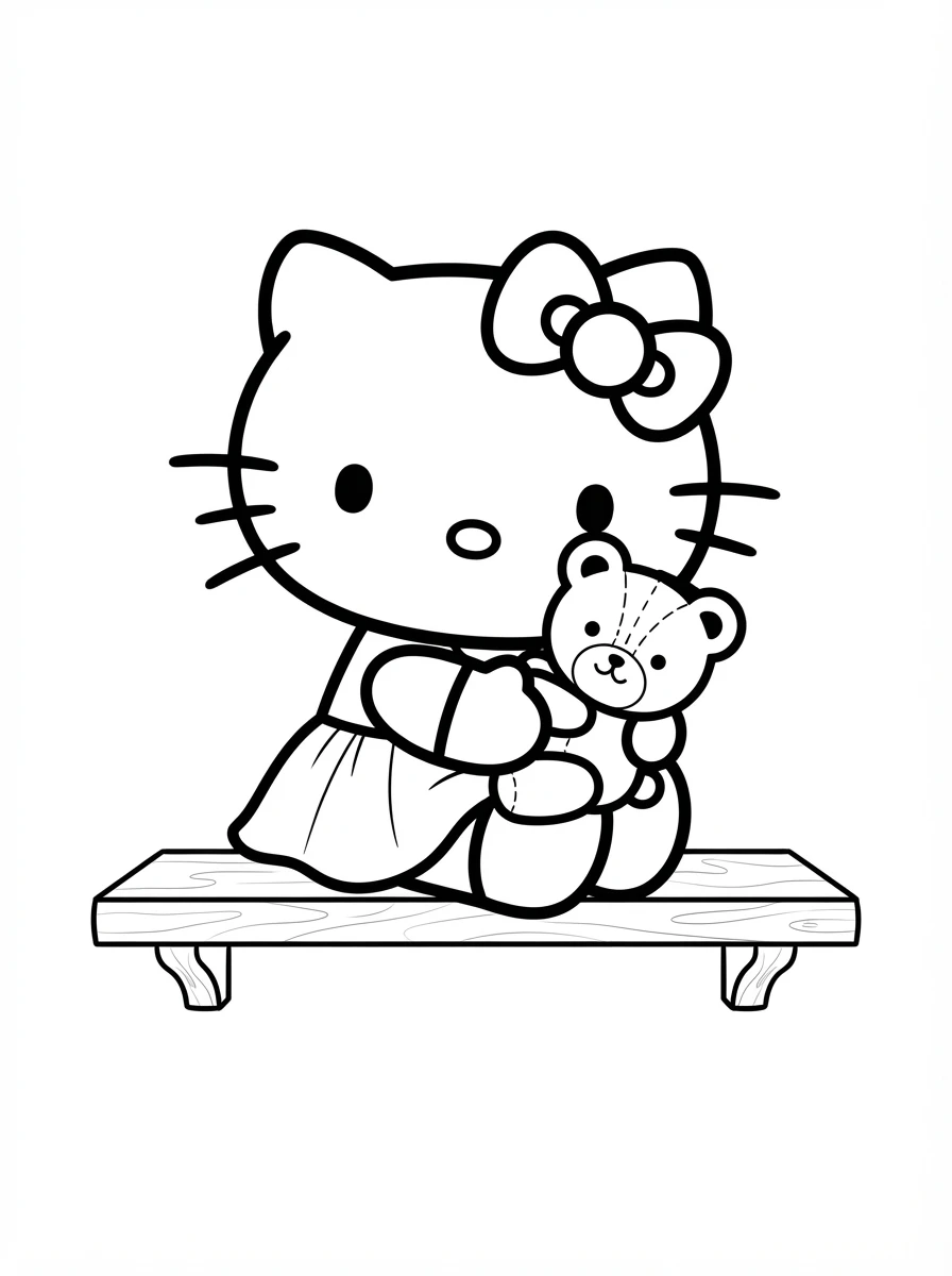 Hello Kitty mit kleinem Teddybären