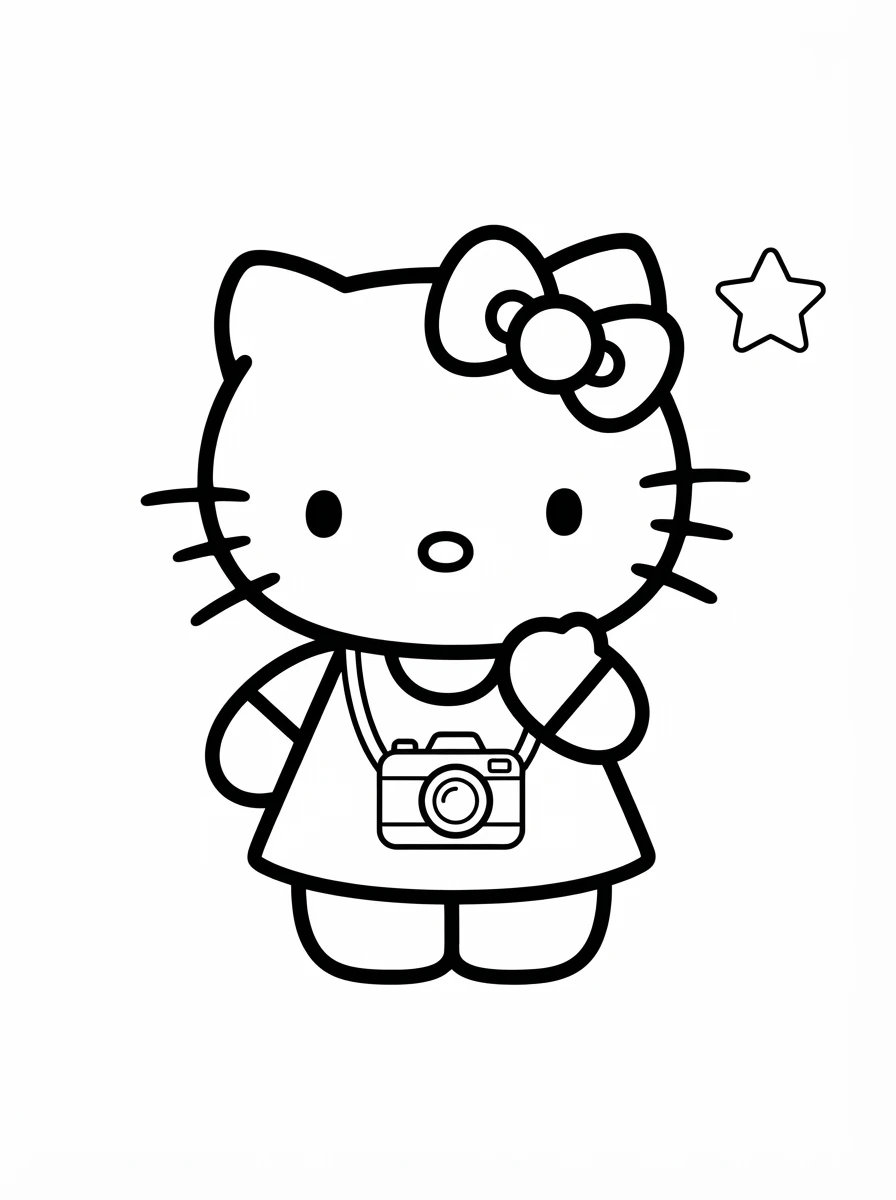 Hello Kitty mit kleiner Kamera