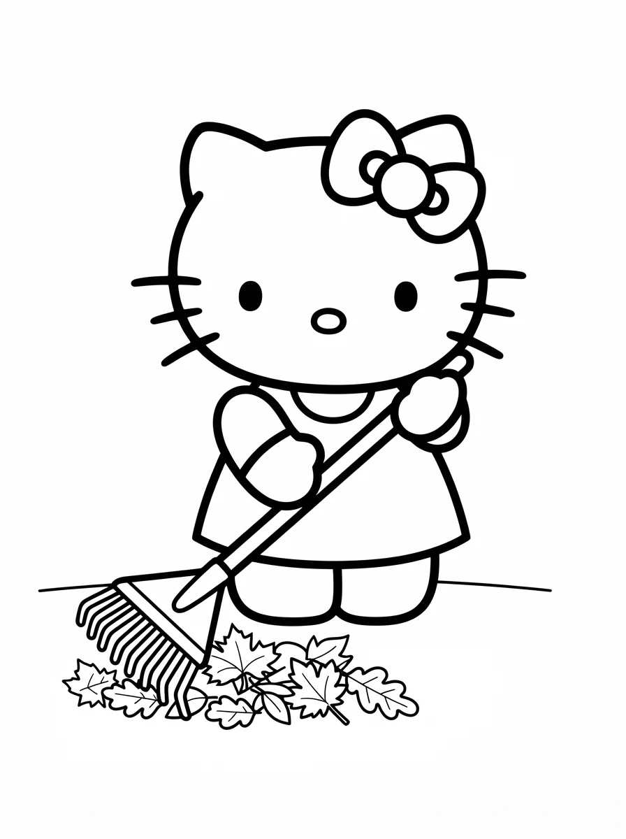 Hello Kitty mit Laubharke