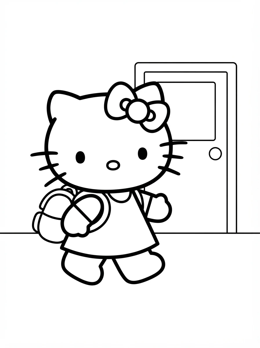 Hello Kitty mit Rucksack