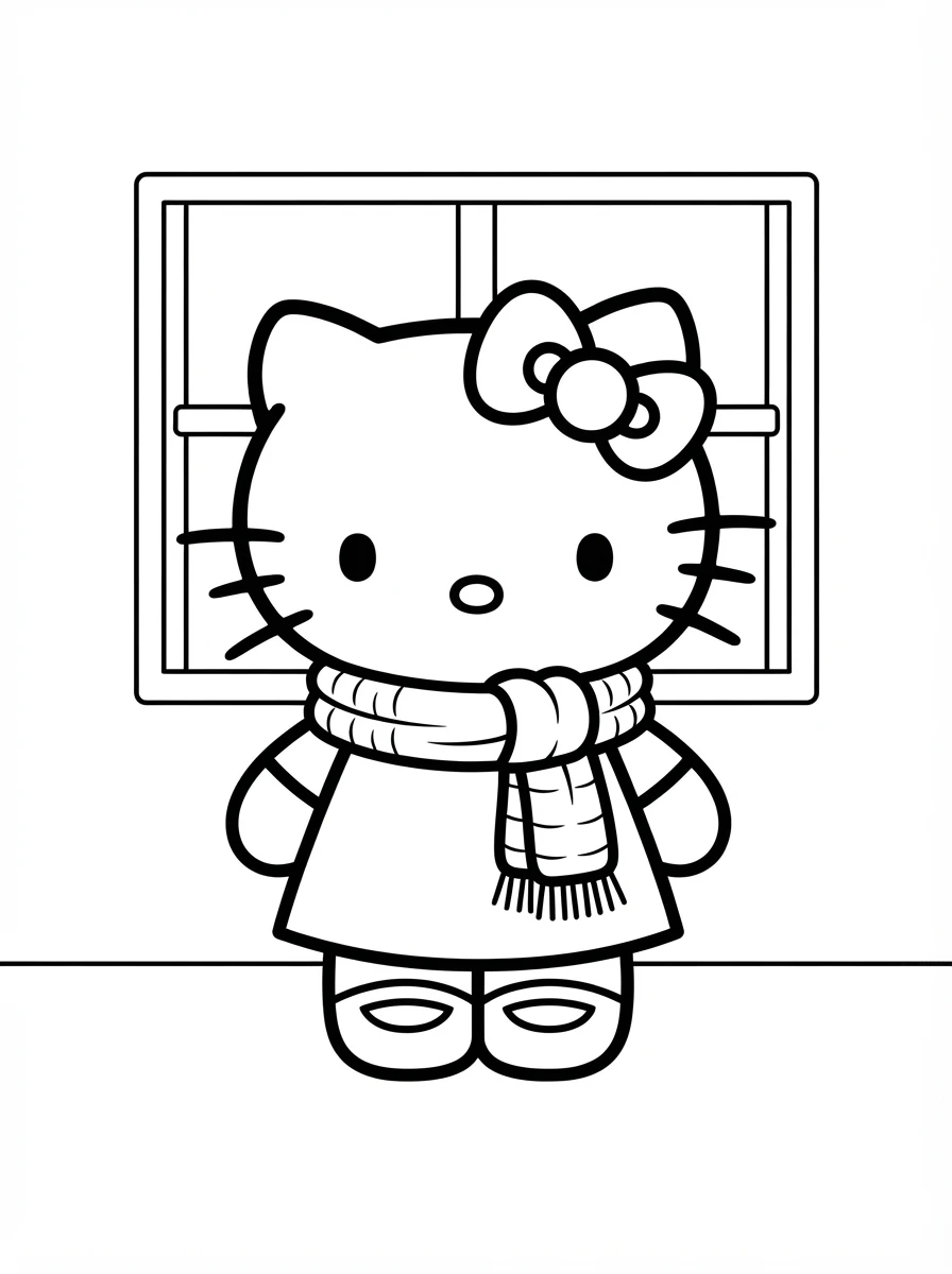 Hello Kitty mit warmem Schal