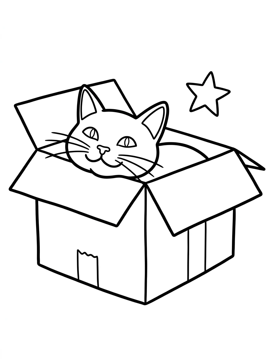Süße Katze im Pappkarton