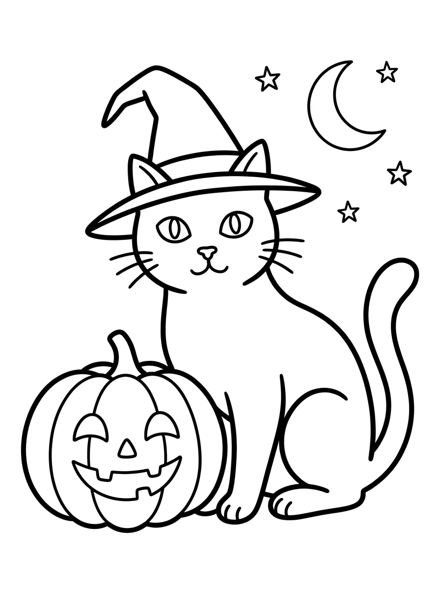 Katze Ausmalbilder zu Halloween