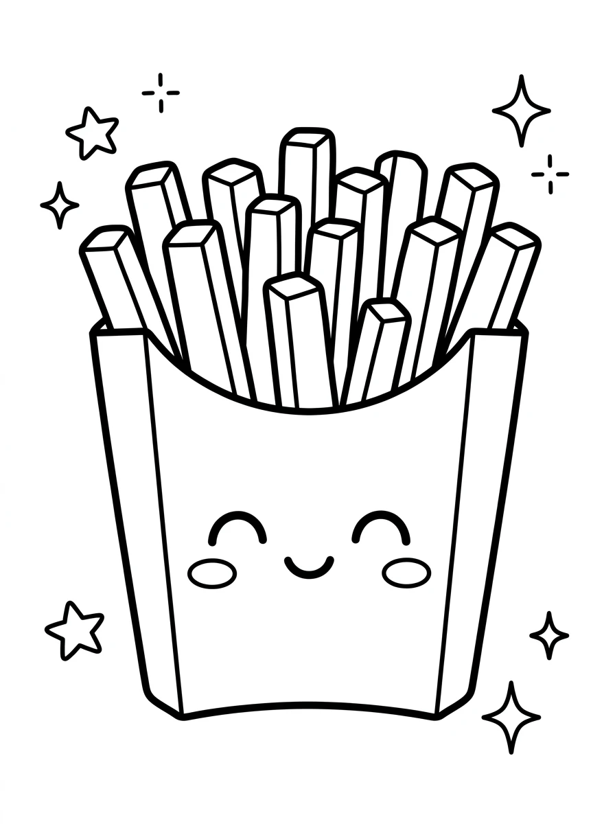 Fröhliche Kawaii-Pommes