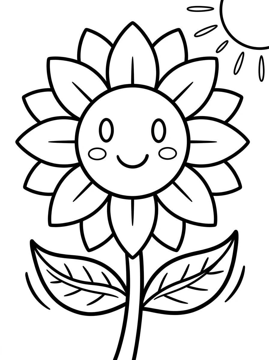 Fröhliche Sonnenblume im Sonnenschein
