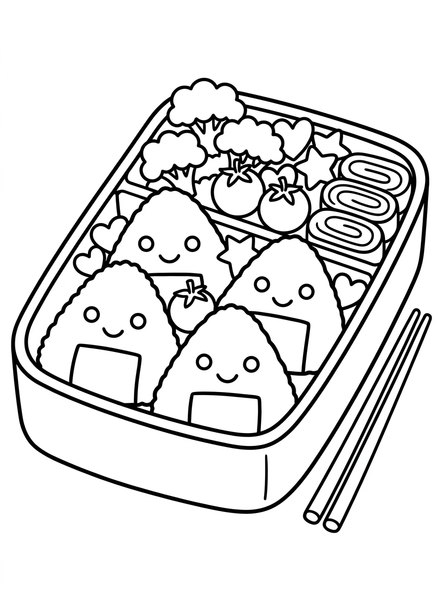 Kawaii Bento-Box mit Onigiri