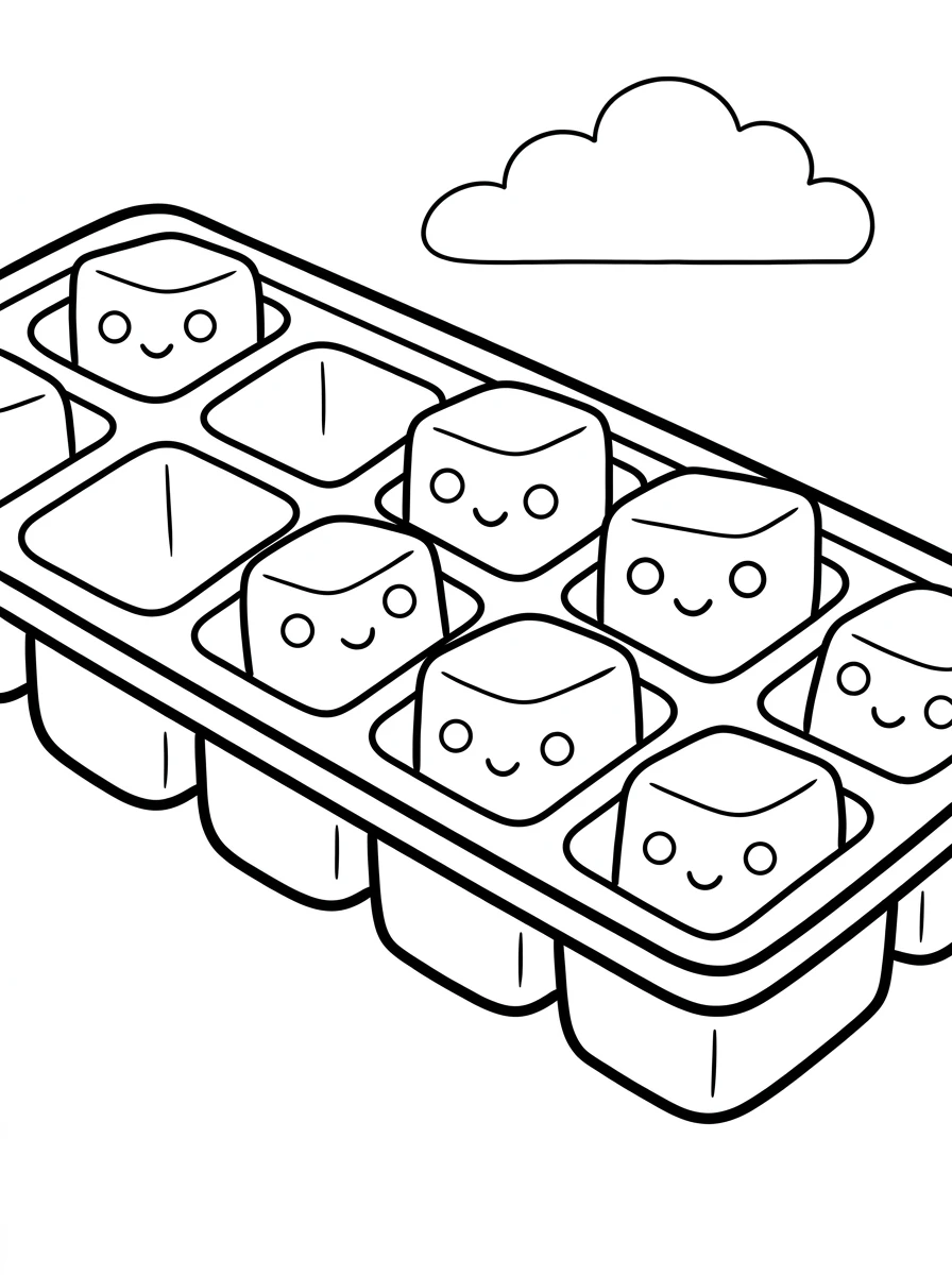 Kawaii Eiswürfel in der Form