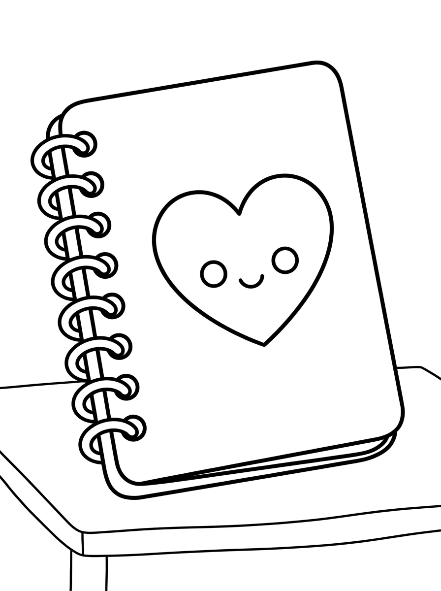 Kawaii Notizbuch mit Herz
