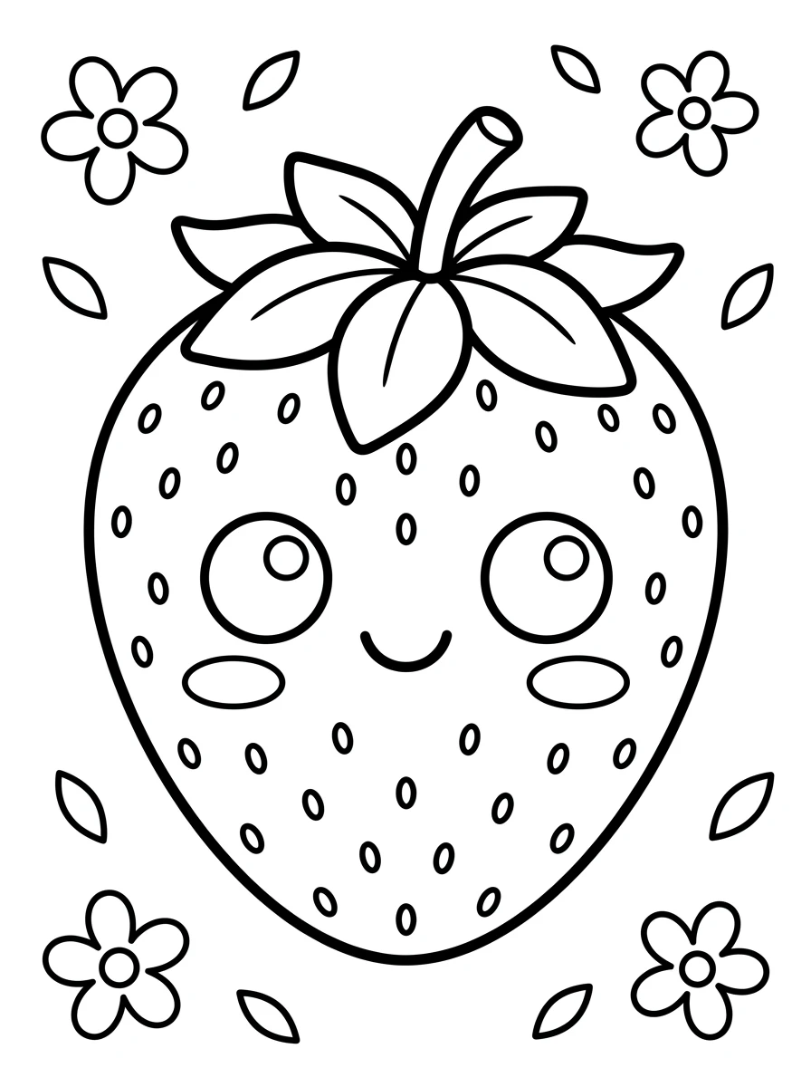 Süße kawaii Erdbeere