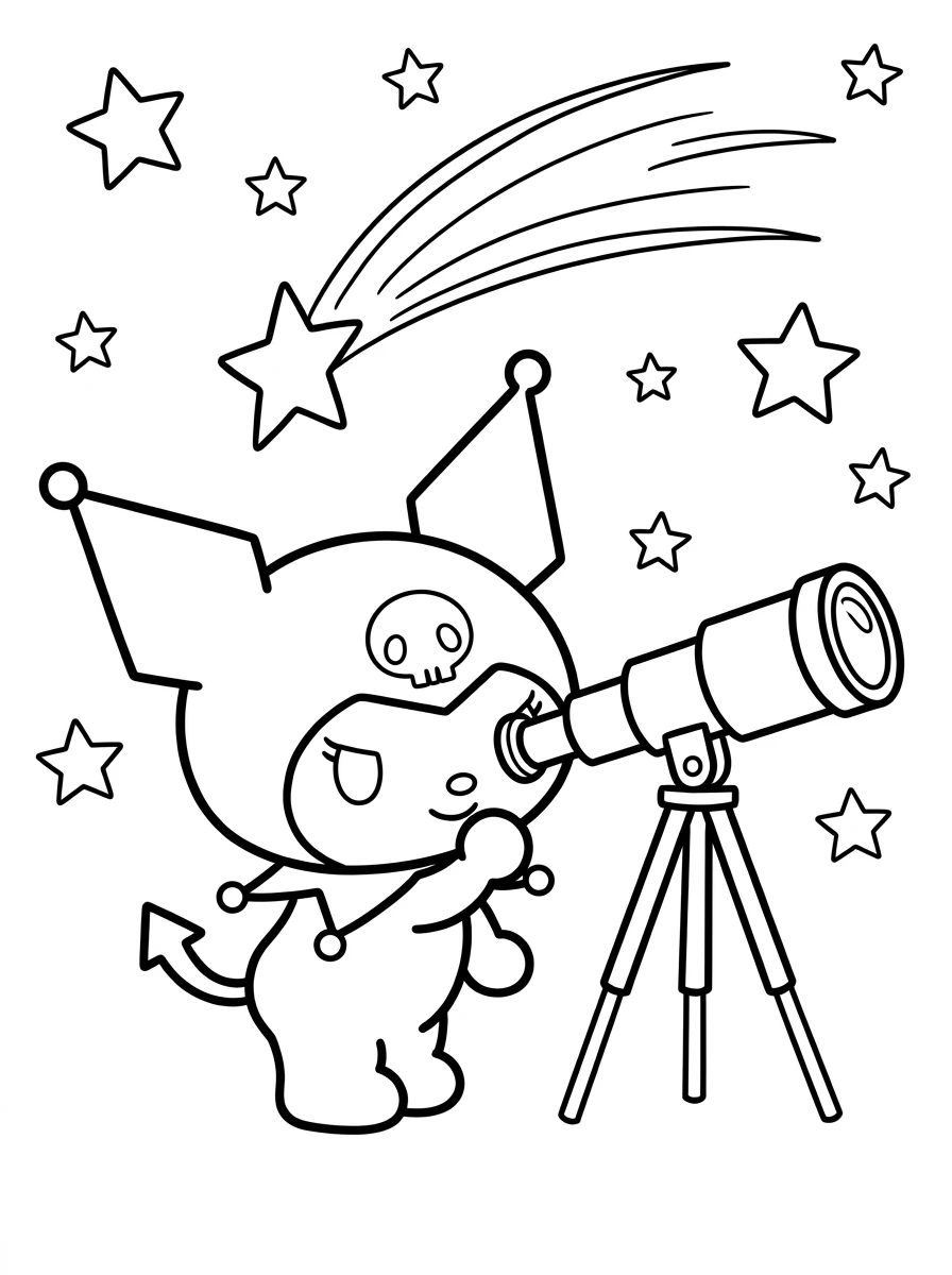 Kuromi beobachtet eine Sternschnuppe