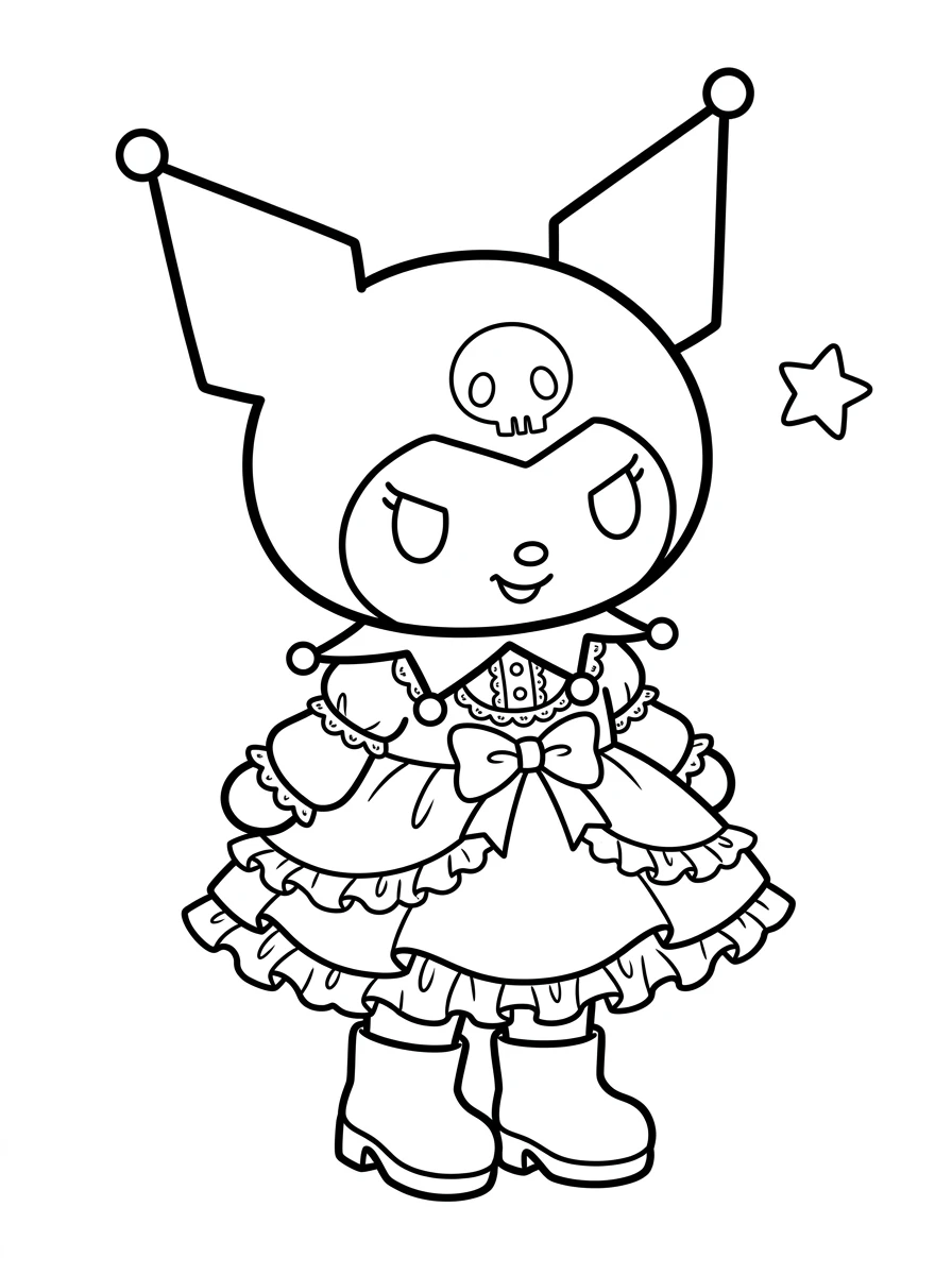 Kuromi im Gothic-Lolita-Kleid