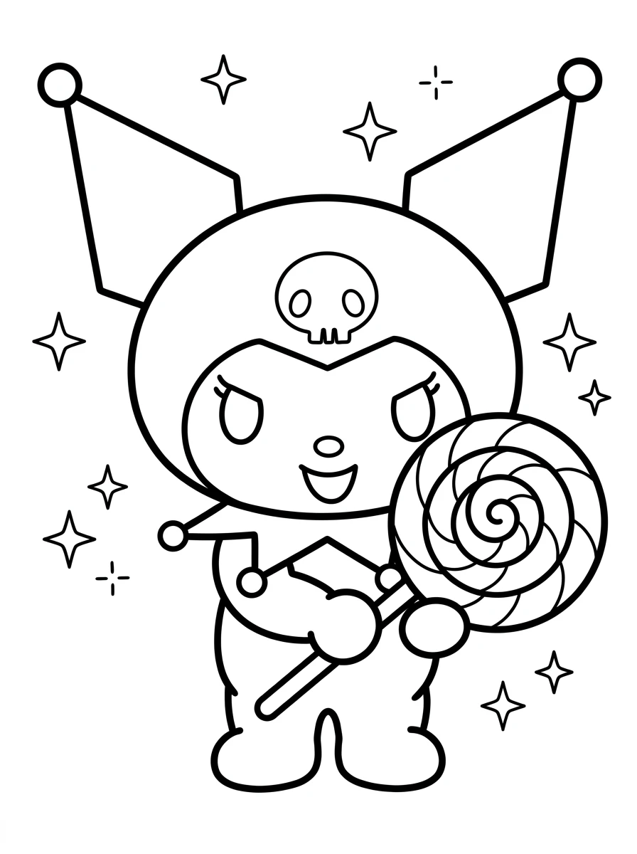 Kuromi mit riesigem Lolli