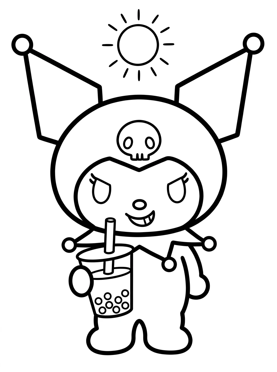 Kuromi mit süßem Boba-Tee